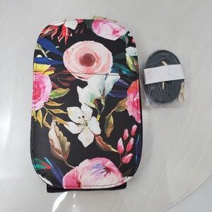 Monarque Floral Faux Leather Small Crossbody Phone Bag Multicolor Eye Catcher